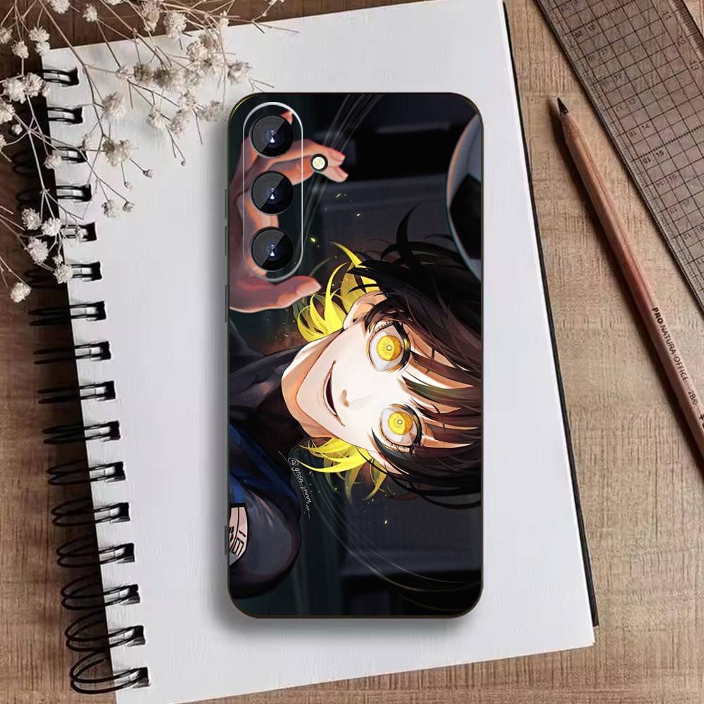 Anime Trent W-Blue L-Lock Phone Case For Samsung Galaxy A73,A72,A71,A70,A52,A51 Others Soft Black Cover