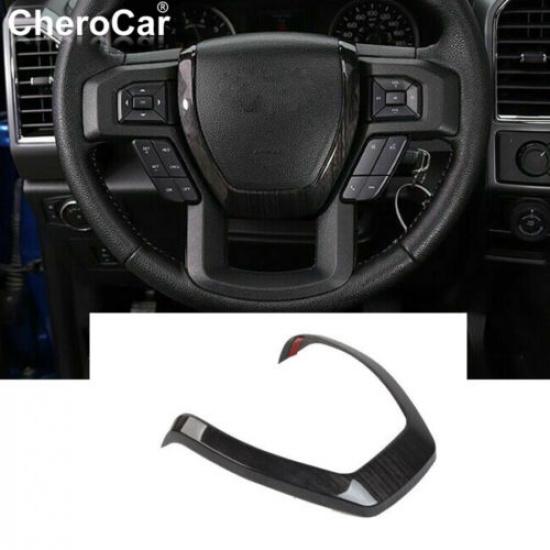 For F-150 Black Wood Steering Wheel Moulding Cover Trim For Ford F150 2015-