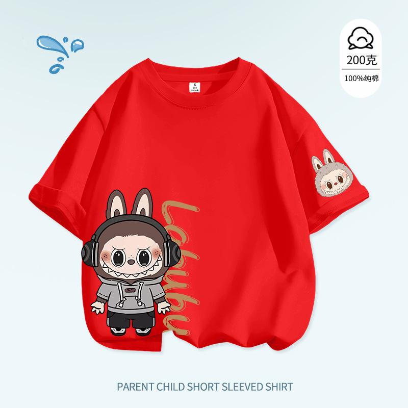 LABUBU Women's and Girls' Popular T-shirt Cute and Comfortable Cartoon Summer Casual Top