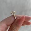 Gold Plated Stainless Steel Rings For Women water drop Zircon Wedding Ring Jewelry Accessories Size 6-11