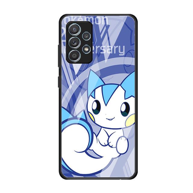 Capa de vidro de desenho animado em quadrinhos Pokemon para Samsung Galaxy A52 A32 A51 A12 A22 A21s A50 A71 A53 A70 A31 A33 A72 A10 Funda Phone Cover