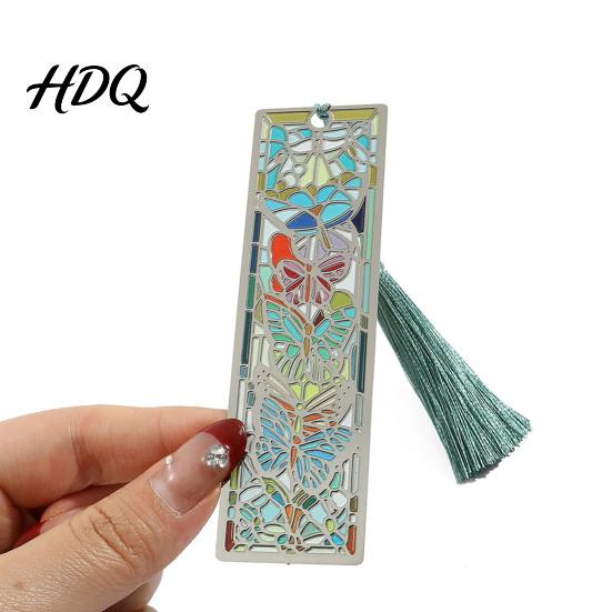 Decorative Page Marker Stained Glass Art Metal Bookmark Book with Classical Style
