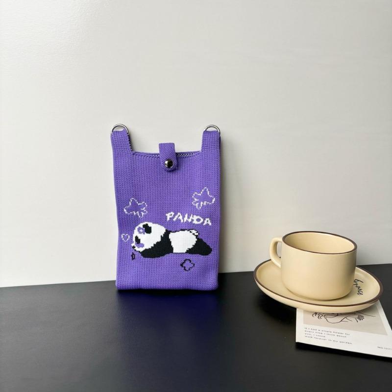 

Сумка для мобильного телефона Панда милая вязаная сумка высокое чувство личности универсальная дофаминовая наплечная сумка-мессенджер дофаминовый ветер 13*21