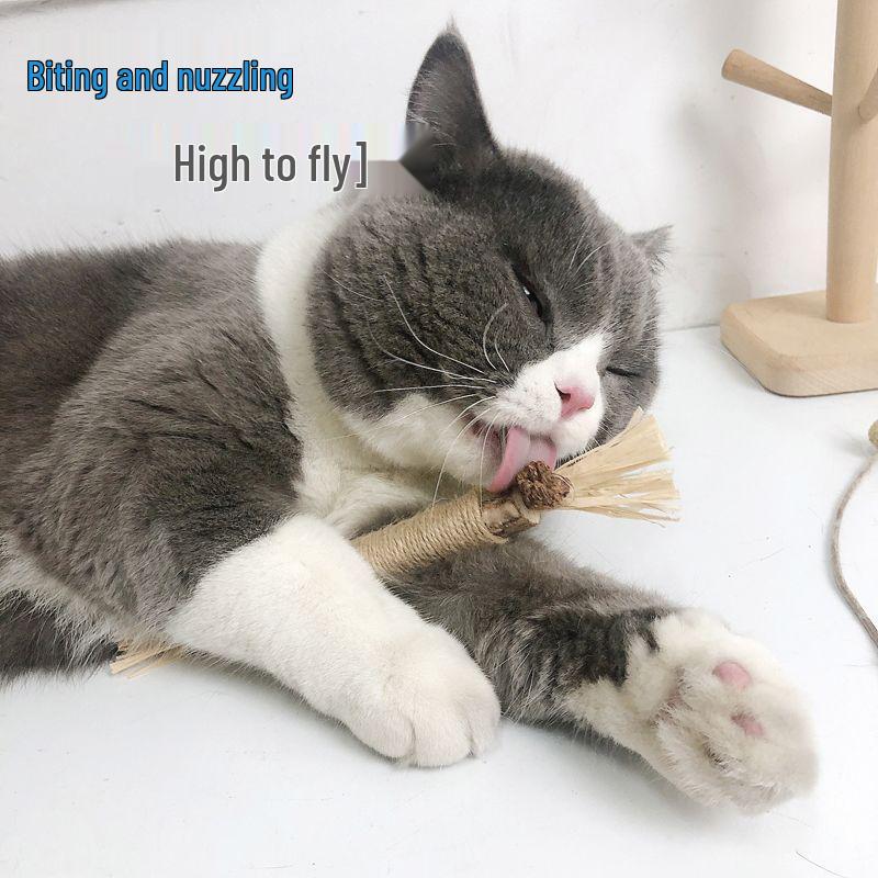 Cat Teething Stick with Raffia and Matatabi - Chew Toy for Pets
