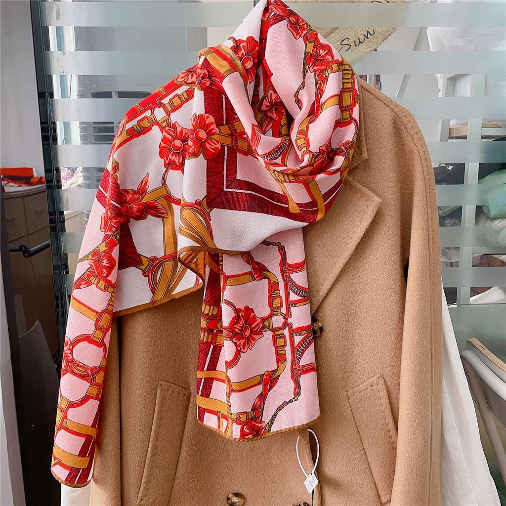 Herringbone Velvet Scarf: Winter, Versatile, Thickened, Hand-Rolled Edges, Small & Long