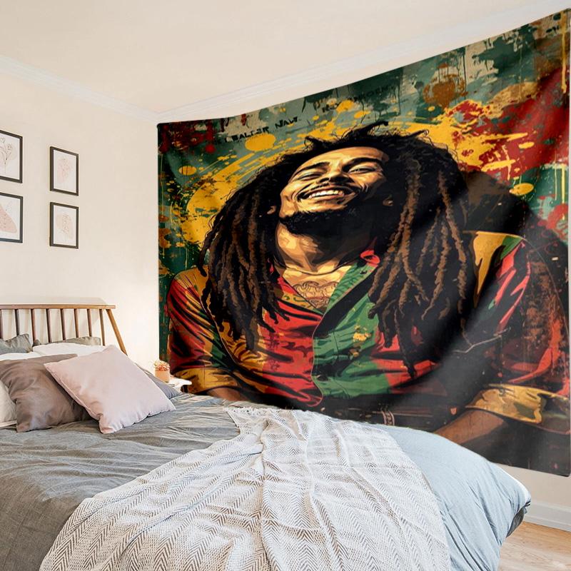 Bob Music Vibrant Art Tapestry, Unique Design Tapestry, Wall Decor for Bedroom,Livingroom, Playroom,Heartwarming Fan Holiday Gifts