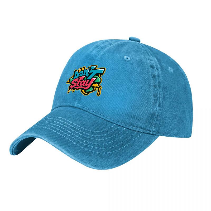 Dont Stay Graffiti Logo Washed Cotton Baseball Cap Classic Street Style Adjustable Hat for Urban Fashion Lovers