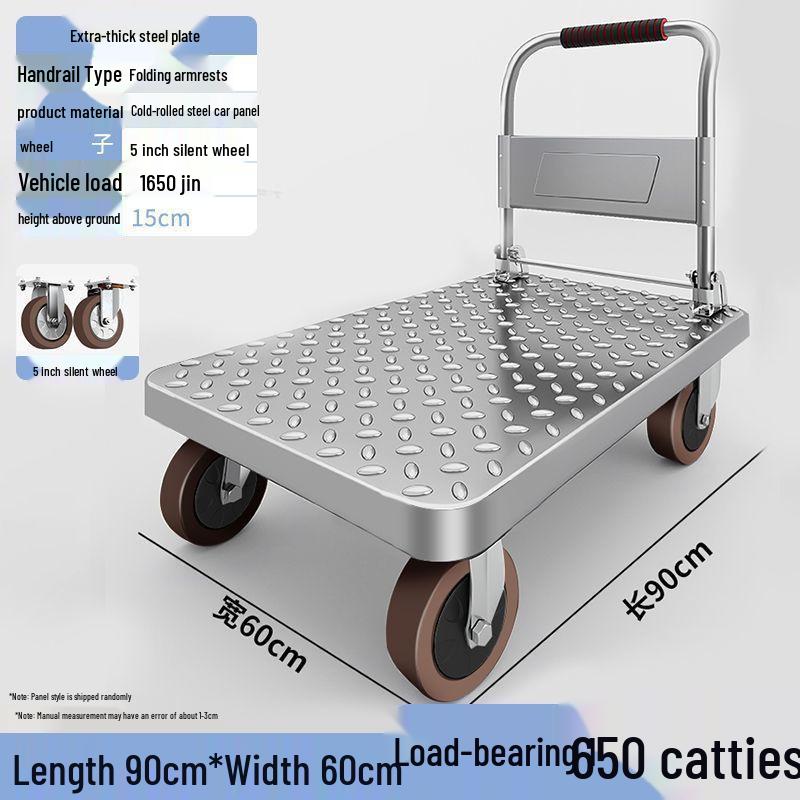Compact Folding Steel Flatbed Trolley for Household & Outdoor Use