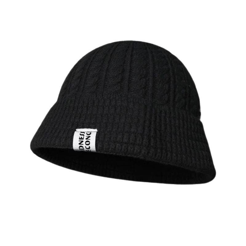 Internet celebrity autumn and winter fashion wide-along wool hat Korean version ins cloth sticker twist warm knitted hat cold hat wholesale