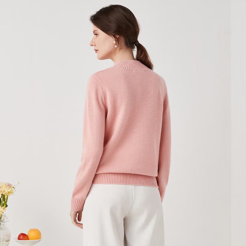 Zhaojun Women's Embellished Mock Neck Pure Cashmere Sweater