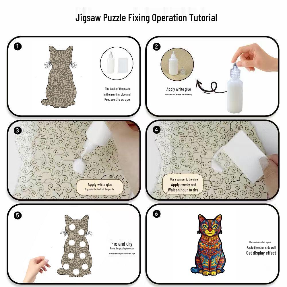 HOOLOOG Cat Puzzle Toy: Educational Wooden Irregular Puzzle & Piggy Bank for Cats
