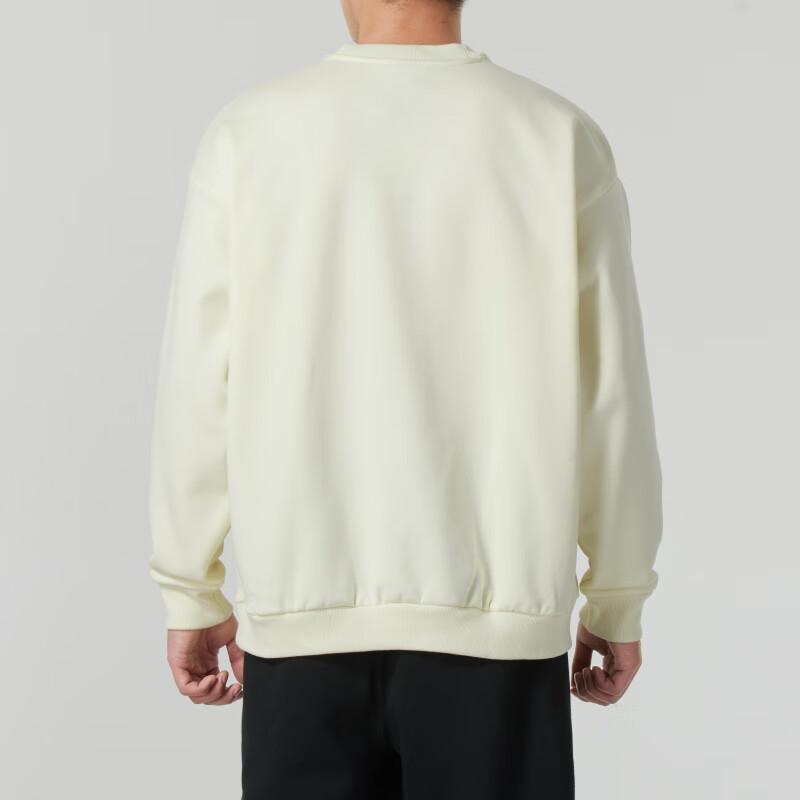 Adidas Logo Pattern Round Neck Pullover Comfortable Warm Running Fitness Long Sleeve Sweatshirt Men sweatshirt Beige JC6814