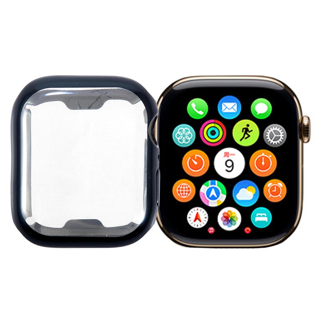 For Apple Watch Series 9/8/7 45mm Watch Case Electroplating Full Coverage TPU Protective Cover