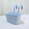 Metal Iron Hanging Flower Pot for Railing Fence Balcony Plant Holder Garden Planter Bucket with Detachable Hooks Decor