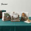 Practical Housewarming Gifts for New Home Rustic Wooden Napkin Holder, Octopus/Bird/Goose/Turtle/Black Bear/Elephant Pattern, Compact Tissue