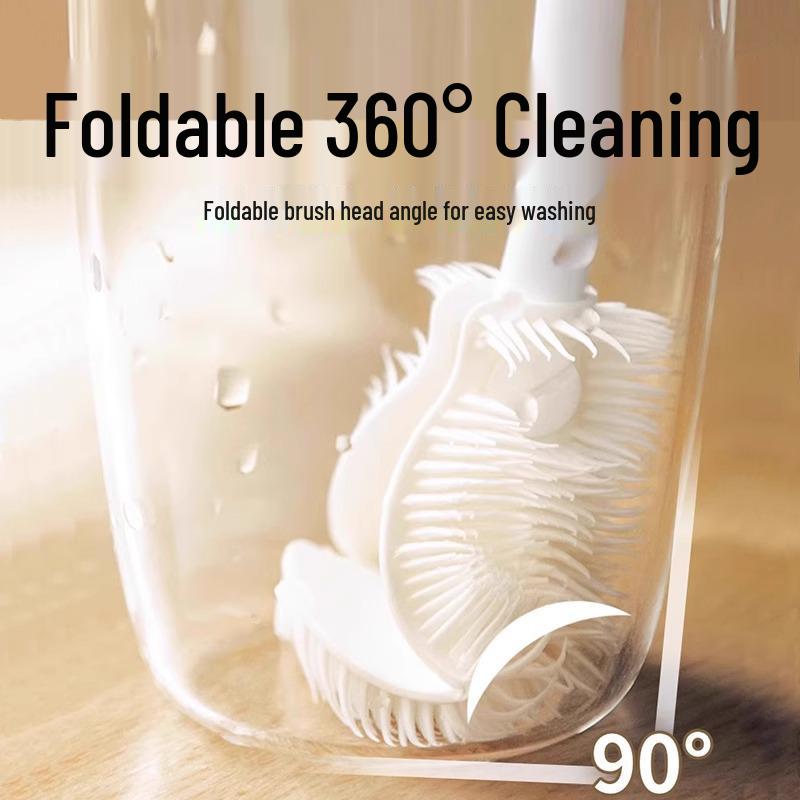 Silicone Baby Bottle & Nipple Cleaning Brush Set with Straw Cleaner