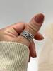 1 Stück Vintage Königlicher Stil Daumen gestrickter mehrschichtiger offener Ring, dicker verstellbarer Ring, robuster böhmisch eleganter Ring