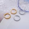 Titanium Steel K Furnace Real Gold Electroplating Thick Round Twist Circle Earrings Light Luxury Personality Temperament Versatile Ear Buckle Earrings