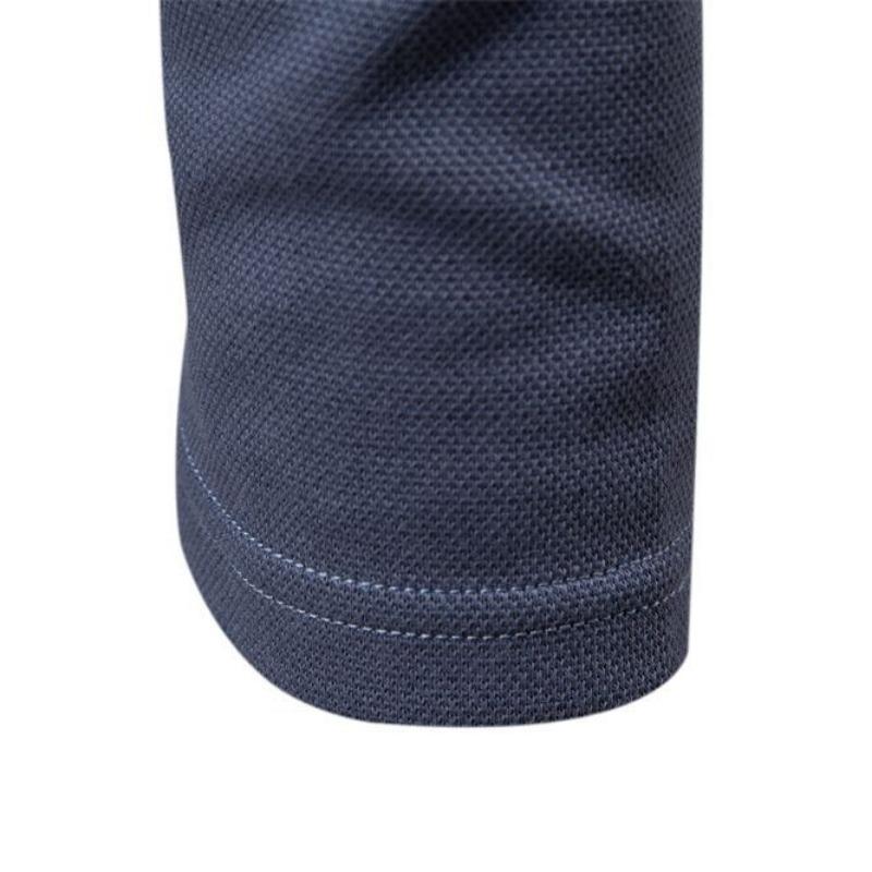 Men’s Washed Long Sleeve Polo Shirt