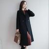 Thermal Winter Coat Women Double Breasted Overcoat Turn Down Collar Long Sleeved Loose Fit Jacket Solid Color Pockets Commuting Dating Spring Fall