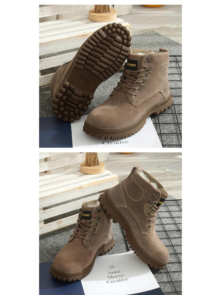 Unisex Winter Work Shoes: Pure Wool, Velvet-Lined, Anti-Smash, Anti-Puncture, Heat-Resistant for Construction