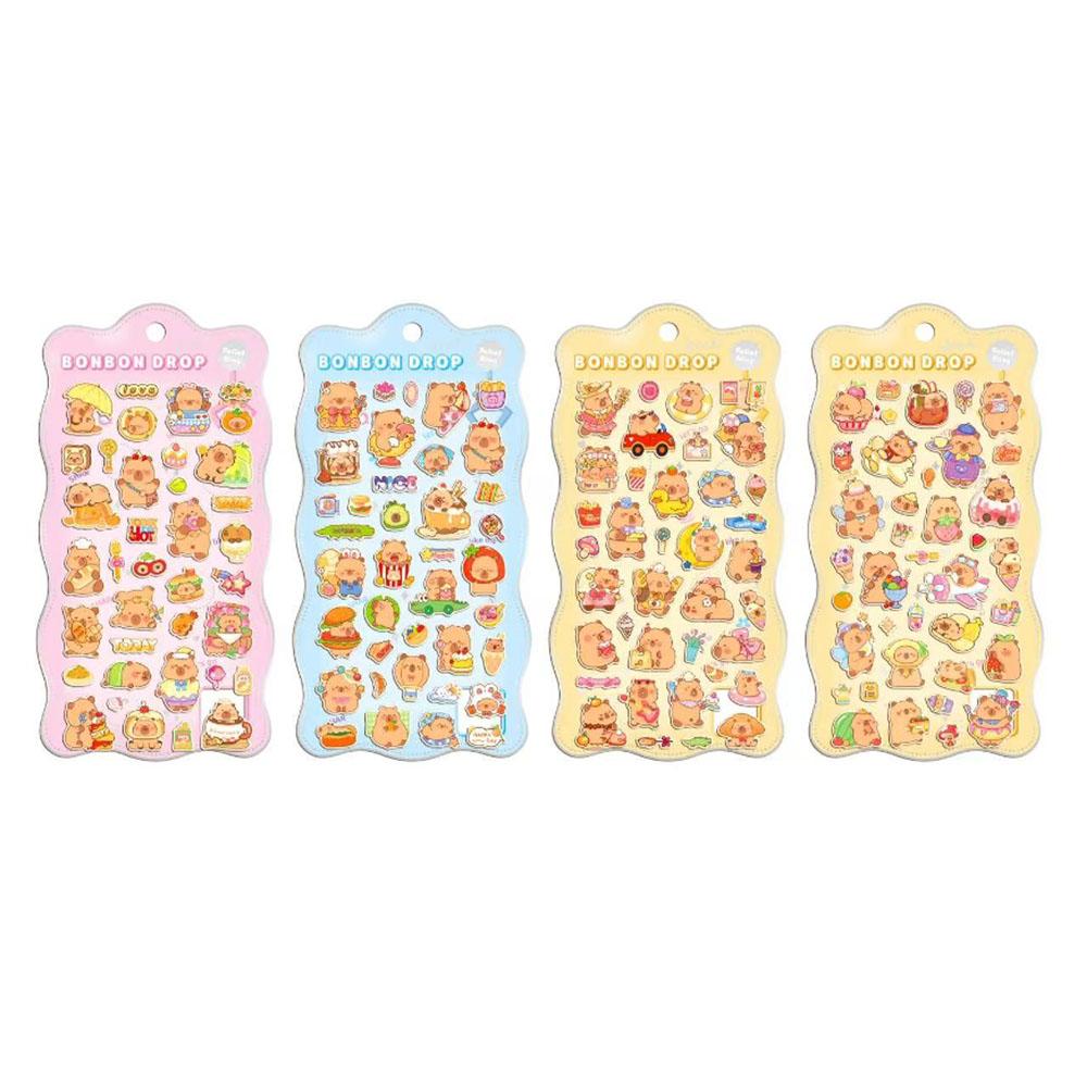 2/4 Pcs Mix Sanrio Cartoon Stickes Kuromi Capybara Zootopia 3D Stereo Crystal Sticker Decorative DIY Material Sticker