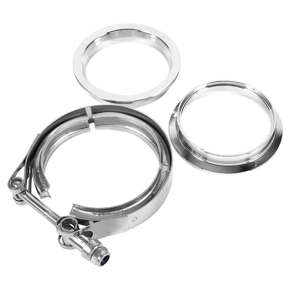 3  Inch Stainless Steel V Band Clamp with 2 Flange Kit Turbo Exhaust Down Pipe