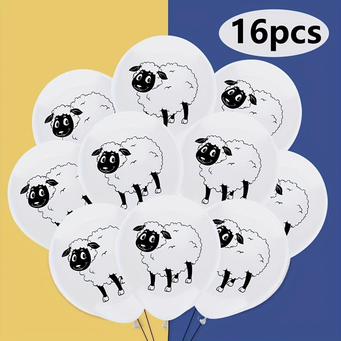 

16Pcs printing design sheep balloon party sheep print latex balloon decoration for Feast party decoration for Circular 12INCH