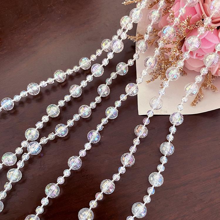 Seven-Color Transparent Crystal Bead Curtain for Wedding and Christmas Tree Decoration