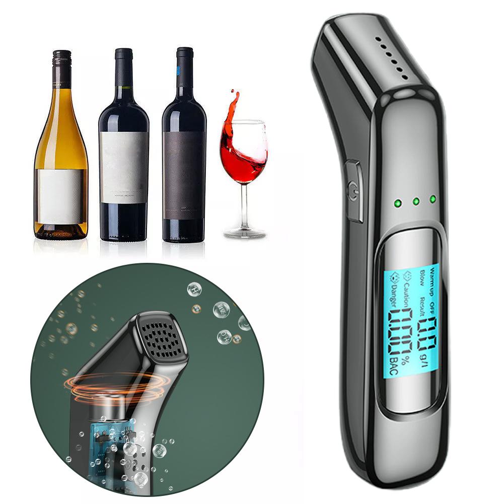 Přenosný dechový analyzátor Profesionální alkohol tester v dechu Detektor LCD displeje pro opilý řidičský test elektroniky automobilu