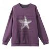 Fashion Women Letter Print Plus Size Star Hoodie Loose Round Neck Sweatshirt for Autumn
