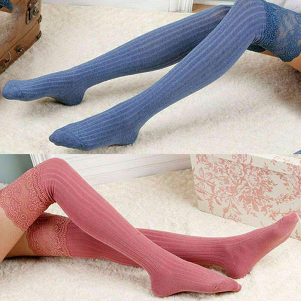 Xmas Winter Warm Spring Autumn Sexy Over the Knee Socks Long Knit Stockings