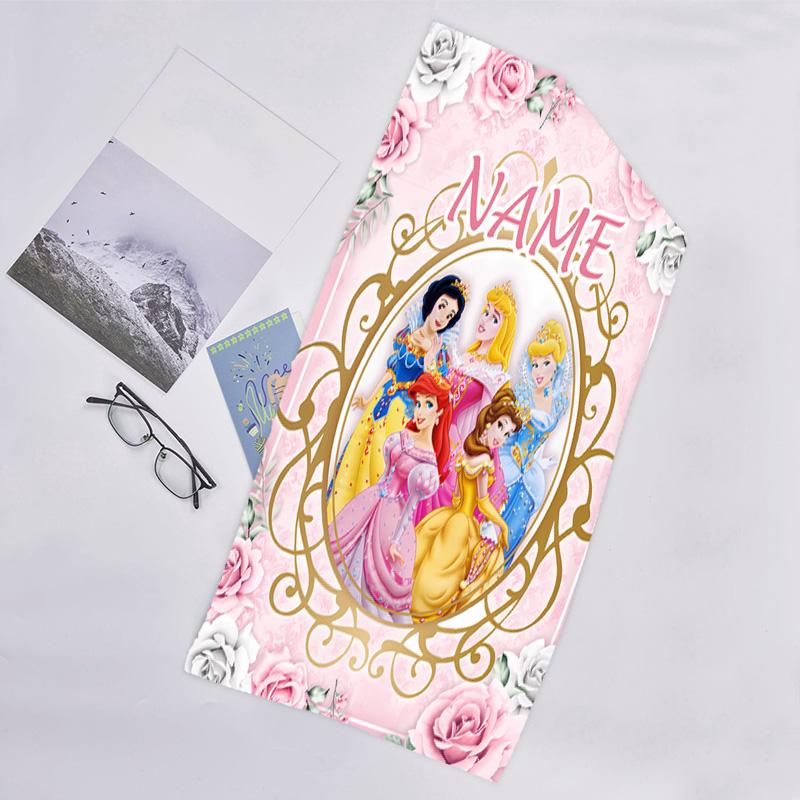 1pc Princess6 Beach Towel with Custom Name, Beach/Swimming/Bath/Picnic/Camping Towel, Suitable for Seaside Beaches