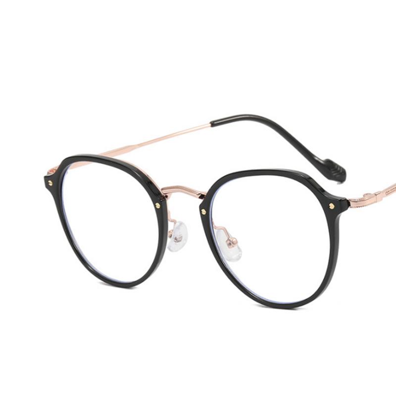 TR90 Frame Clear Lens Glasses Myopia Nerd Spectacles Degree -0.5 to -6.0 Round Hyperopia +0.5 to +6.0 Rivets