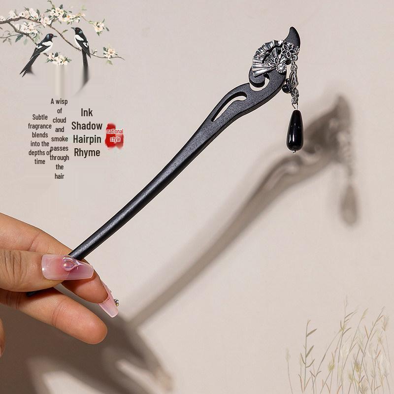 Chinese Wooden Tassel Hairpin for Hanfu - Ancient Style Hair Ornament and Gift for Women