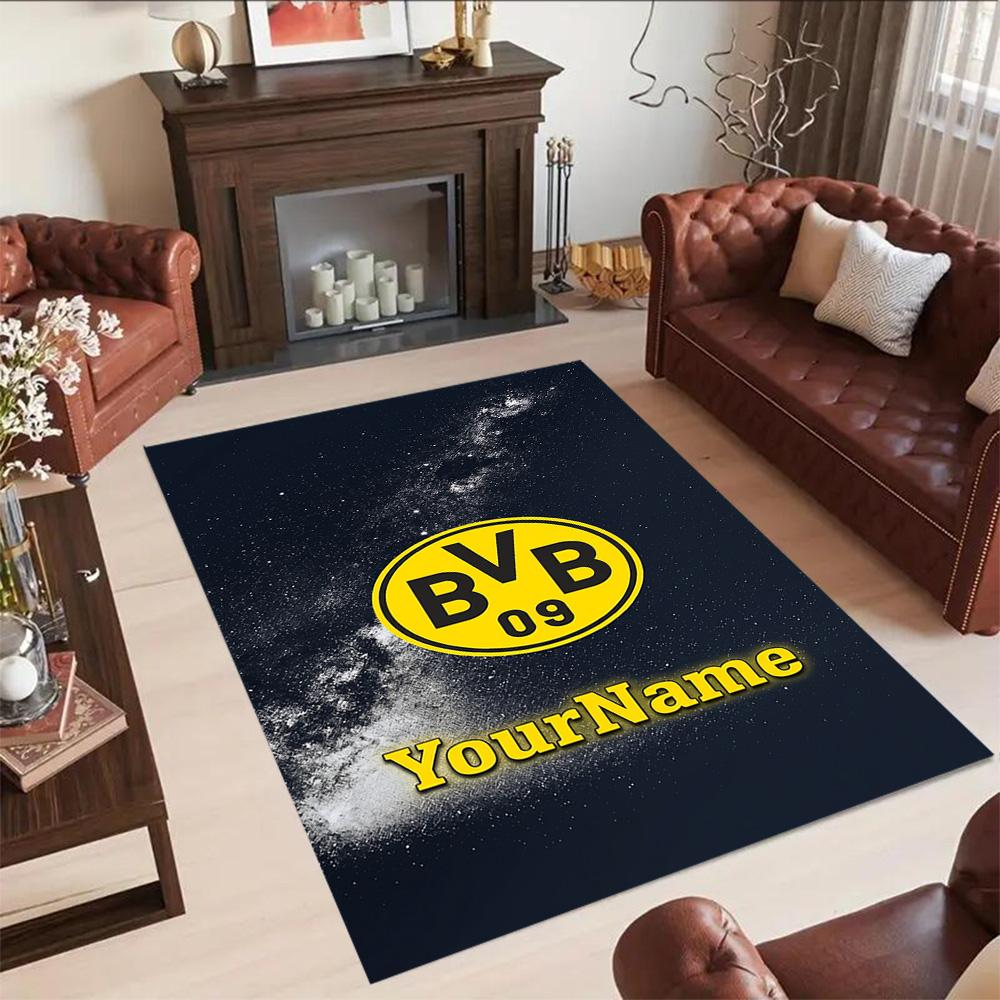 Borussia Dortmund Personalized Text Carpet Design for Entryway Study Room Game Room Hallway Anti-slip Rug Anime Office Decor Spiritual Gift