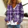 Women's Fashion Short Coat Casual Long Sleeve Printed Single Breasted Plush Top