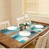 Home Decor Placemats, Measuring 11.81X17.72 Inches, Featuring a Modern Abstract Art Design In Teal And Gray. They Are Machine Washable, Rectangular,