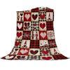 Valentine's Day Hearts Printed Blanket for Sofa Bed Travel Camping Living Room Office Conditioning Blanket for All Seasons Gifts
