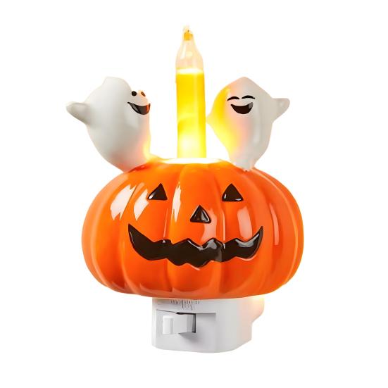 Ghost Campfire Nightlight Spooky LED Pumpkin Decorative Lights Ghost Campfire Flickering Nightlight for Halloween