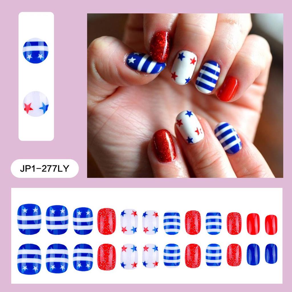 Pegatinas Desmontables para Uñas Estilo Europeo y Americano - Uñas Postizas Simples y Llevables