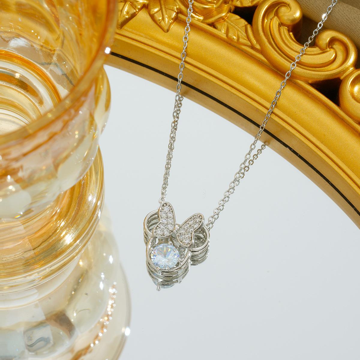 

Ожерелье с головой бабочки Микки Мауса, женский темперамент, мультяшный кулон, ювелирные изделия на цепочку для ключицы с мышкой