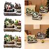 Christmas Village House Figurine with Led Light Festival Holiday