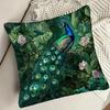 1 Stück Vintage Dschungel Pfauenmuster Kissenbezug, Geeignet für Sofa, Schlafzimmer, Wohnzimmer, Elegantes Geschenk für Liebhaber der Heimdekoration