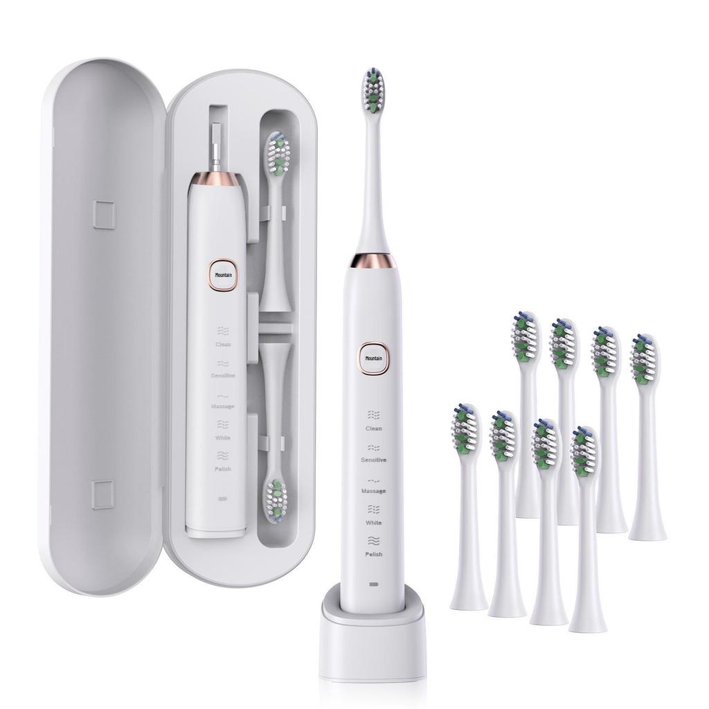 Cross-Border S100 Electric Toothbrush with 8 Heads, 5 Modes, Portable Case & Induction Charging