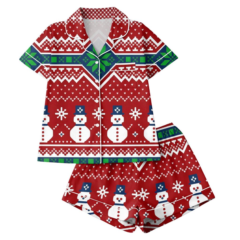 Women's Short Sleeve Shorts Set Milk Silk Brushed Fabric Two Piece Loungewear Outfit