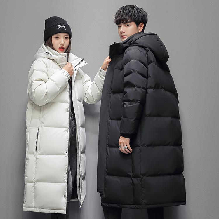 2026 Men's Long Hooded Cotton Jacket: Korean Slim Fit, Thickened, Youthful, Warm, Trendy Outerwear for Couples