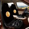 2pcs Golden Moon Mountains Night Sky Pattern Car Seat Covers | Washable, Easy To Install, Universal Fit For Sedan And SUV Front