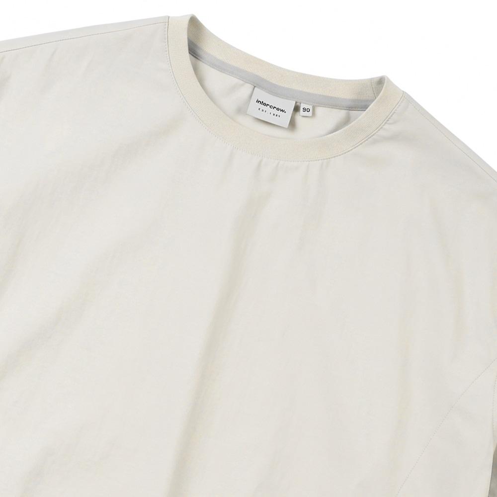 INTERCREW Women'S Pocket Stitch Short Sleeve Woven T-Shirt L Beige Ita2Xm56Ale