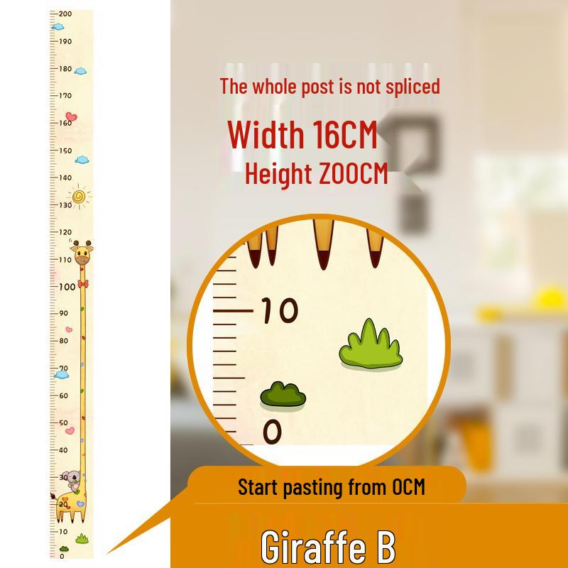 Removable Waterproof Cartoon Height Wall Sticker for Kids' Room